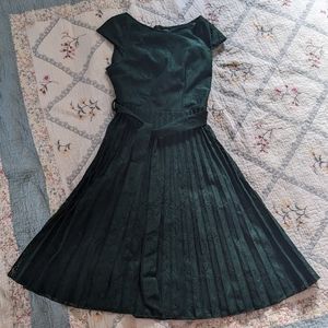 SHEIN pleated retro lace dress